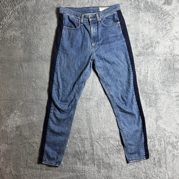rag & bone Denim - Rag and Bone Womens 28 Mazie Jeans High Rise Skinny Denim Double Indigo Stripe